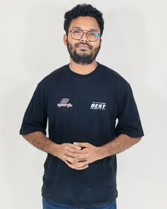 Premium Relaxed Fit Black T-Shirt with Minimalist Logos