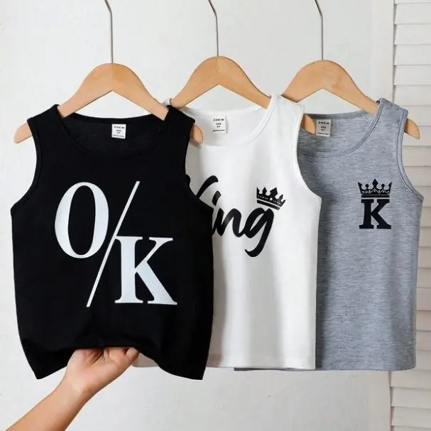 Kids Cotton Tank Top Combo (4-Piece Set) – Multicolor Summer Sleeveless Vests