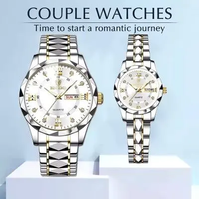 BINBOND Top Brand Luxury Fashion Couple Watches 30M Week Date Clock Sport Quartz