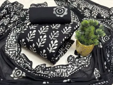 🍁🌿 বাটিকের কটন থ্রি পিস 🥀🌼