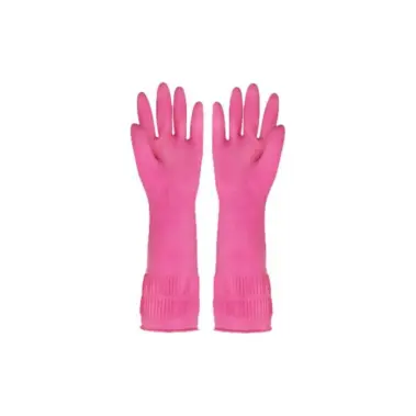 Clean Lab Rubber Gloves - Pink Large