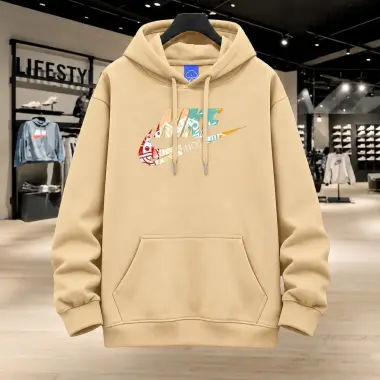 Stylish Solid Printed Cotton Hoodie